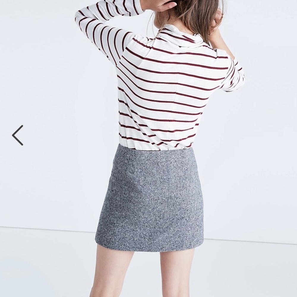 Madewell et Sezane Tweed Leonie Sailor Skirt Wool Blend Gray Size 6